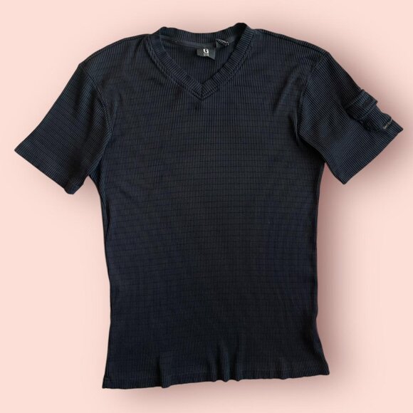 2000s Guess Ribbed Nylon Cargo Pocket Tee - Picture 1 of 6